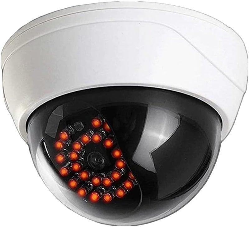 MaximalPower Fake CCTV Security Dummy Dome Camera with Red LED Light for Home, Shop, Business, etc. (1 Pack) - Image 1